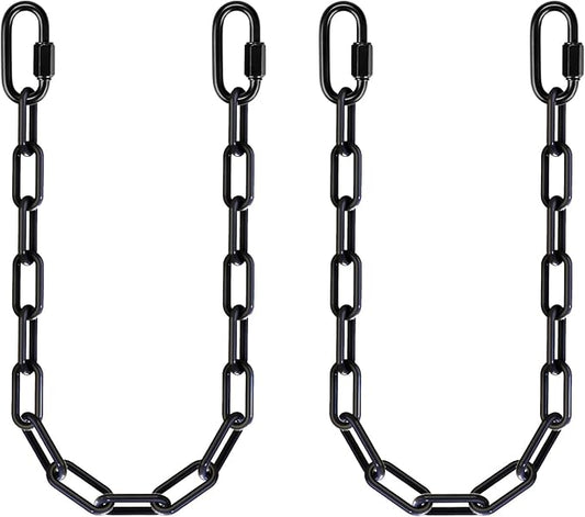 2Pcs 20" Heavy Duty Hanging Chains with Hooks Swing Extension Chain Black | 1000LB Capacity Coated Hammock Extension Chain for Swing, Hanging Chair, Hammock Stand, Swing Chair, Punching Bags, Heavy Bag
