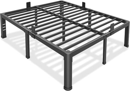 Bilily 18 inch King Bed Frame Metal Platform with Round Corner Legs,3500 LBS Heavy Duty Steel Slats Support,Headboard Compatible,No Box Spring Needed,Easy Assembly,Mattress Retainer,Underbed Storage