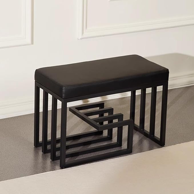 Stylish Shoe Rack Bench with Metal Frame & PU Leather Seat – Compact Storage Solution for Bedroom, Garage, Closet & Hallway – Space-Saving Organizer for Shoes & Essentials