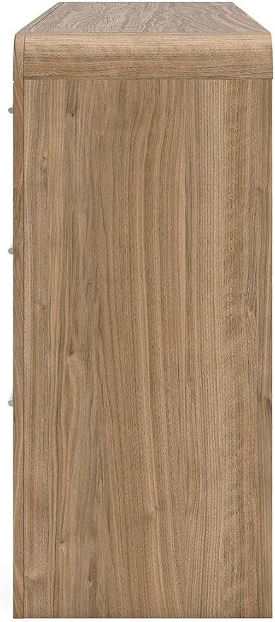 Signature Design by Ashley Dayella Contemporary 6-Drawer Dresser with Safety Stop, Light Brown