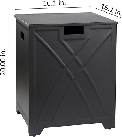 BAIDE HOME Propane Tank Cover, Propane Tank Storage Hideaway Table for Gas Fire Pits, Gas Tank Holder Storage Side Table for 20 lb Propane Tanks - Black