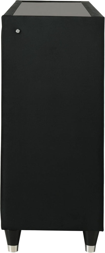 Coaster Home Furnishings - Lorient - Wood and Velvet - 8-Drawer Dresser with LED Lighting, Quilted Fronts and Crystal Knobs - Bedroom - Black - 223163