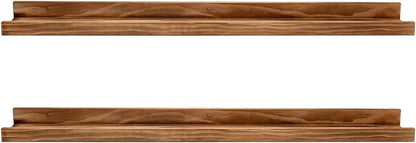 AZSKY Rustic Wood Floating Shelves for Nursery Books Long Wall Bookshelf Photo Picture Ledge Shelf with Lip Wall Shelf for Kids Bedroom Bathroom Living Room Office Frames 36 Inches Set of 2