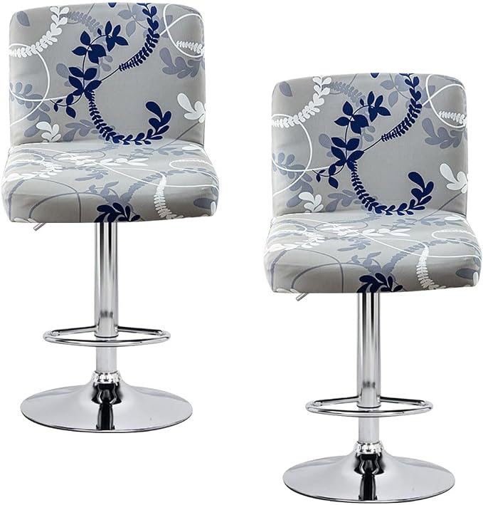 Levoberg Bar Stools Cover Set of 2 Printed Armless Swivel Barstools Slipcovers with Backs Stretch Square Counter Height Bar Stools Covers Mid Low Back Chair Cover for Kitchen Dining Room Bar #13