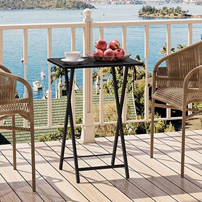 HOOBRO Folding TV Tray Table, Stable Snack Table for Small Space