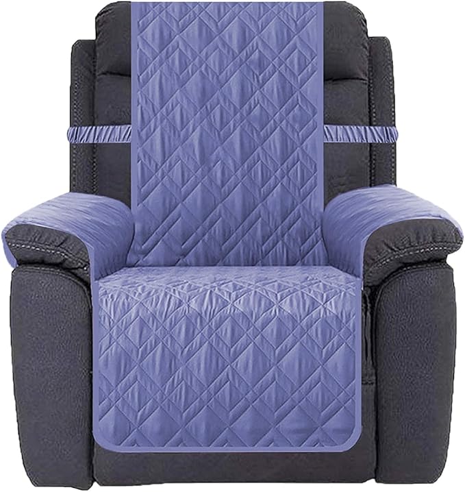Ameritex Waterproof Nonslip Recliner Cover Stay in Place, Dog Chair Cover Furniture Protector, Ideal Recliner Slipcovers for Pets and Kids (Violetblue, 30")