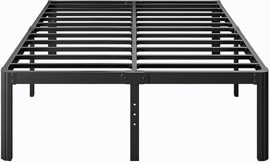 18 Inch High Full Size Bed Frame No Box Spring Needed, Platform Metal Bed Frame Full Size, Noise Free, Easy Assembly, Heavy Duty, Black