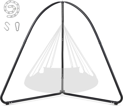 SUNCREAT Tripod Hanging Chair Stand – 400lbs Capacity, Heavy Duty Steel, Rust Resistant, Stable Hammock Frame for Air Porch, Indoor/Outdoor Use – Swing Not Included, Black