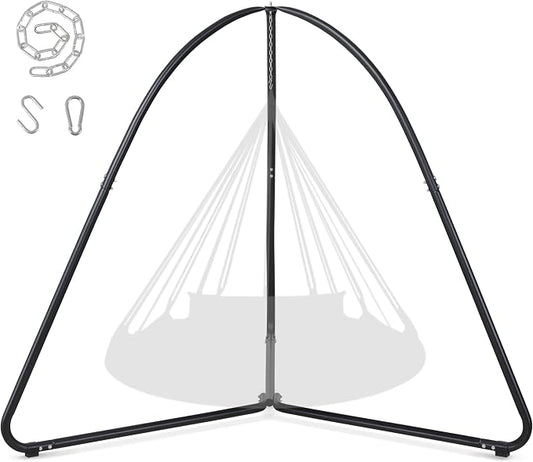 SUNCREAT Tripod Hanging Chair Stand – 400lbs Capacity, Heavy Duty Steel, Rust Resistant, Stable Hammock Frame for Air Porch, Indoor/Outdoor Use – Swing Not Included, Black