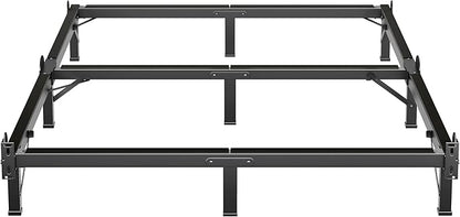 MAF Metal Bed Frame Full 8 Inches, 9-Legs Support Bed Base, Full Bed Frame for Box Spring and Mattress, Basics Bed Frame Headboard Attachable Tool-Free Easy Assembly, Black