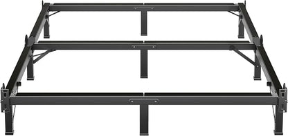 MAF Metal Bed Frame Cal King 8 Inches, 9-Legs Support Bed Base, California King Bed Frame for Box Spring and Mattress, Basics Bed Frame Headboard Attachable Tool-Free Easy Assembly, Black