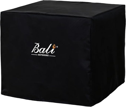 BALI OUTDOORS Square Durable Fire Pit Cover, 600D Heavy Duty with PVC Coating, 28.3'' x 28.3'' x 25'', Black