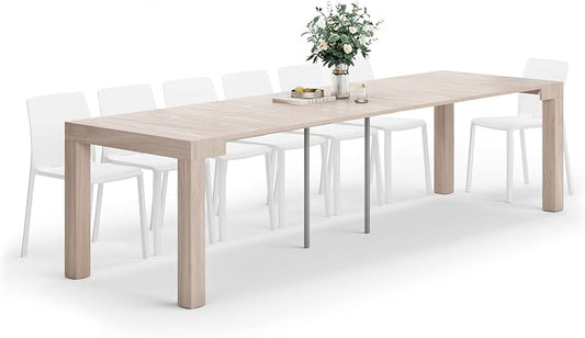 Mobili Fiver, First, Extendable Console Table 17.7(120) x35.4 in, Pearled Elm, Made in Italy