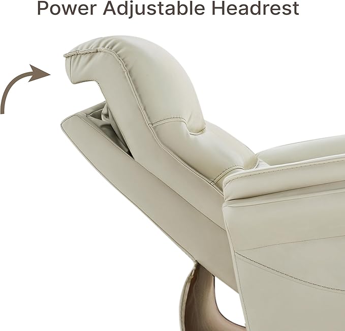 KISLOT Power Recliner Chair with Adjustable Headrest and Footrest, Dual Motor Leather Reclining Chair with USB/Type-C Charging, Zero Gravity Modern Electric Recliner for Adults Living Room Bedroom