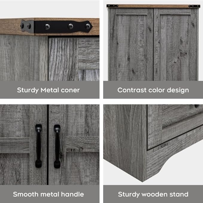 Yechen 71" Wooden Armoire Wardrobe Closet Set of 2- Modern Functional Clothes Tall Storage Cabinet with Adjustable Shelf and Hanging Rail, Sturdy Freestanding Closet with 2 Wide Drawers (Grey)