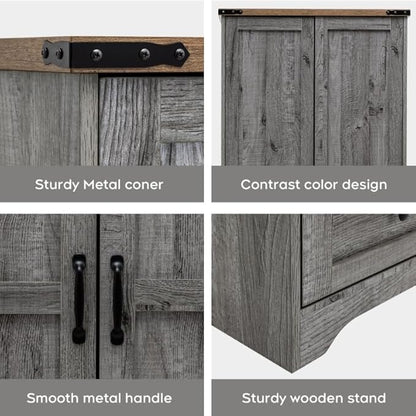 Yechen 71" Wooden Armoire Wardrobe Closet Set of 2- Modern Functional Clothes Tall Storage Cabinet with Adjustable Shelf and Hanging Rail, Sturdy Freestanding Closet with 2 Wide Drawers (Grey)