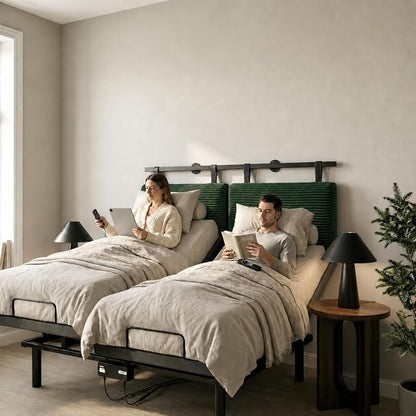 Queen Headboard only, Wall Mounted Headboard for Adjustable Bed, Hanging Head Board for Queen Size Bed Upholstered Headboard Cabeceras De Cama for Bedroom, Dorm, Guest Room, Green