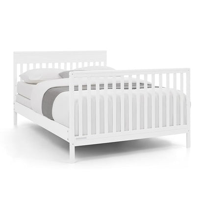 Delta Children Isabelle 6-in-1 Convertible Crib, Converts to Toddler Bed, Daybed, Sofa & Full Bed with/Without Footbaord, Greenguard Gold Certified, Mattress Heights, Bianca White