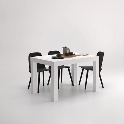 Mobili Fiver, First Extendable Table, 47.2(78.7) x31.5 in, Ashwood White, for 6-8 People, Expandable Dining Table for Kitchen, Living Room, Italian Furniture