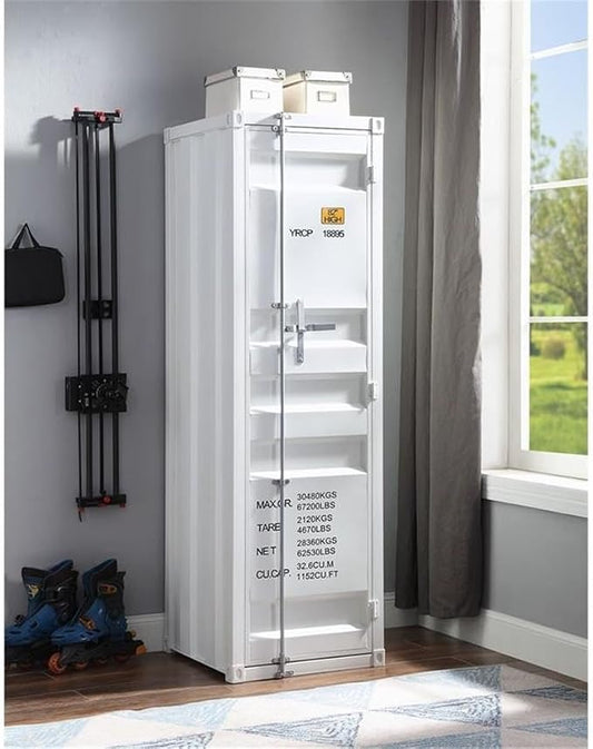 Acme Cargo Wardrobe Metal Armoire with 1 Door in White