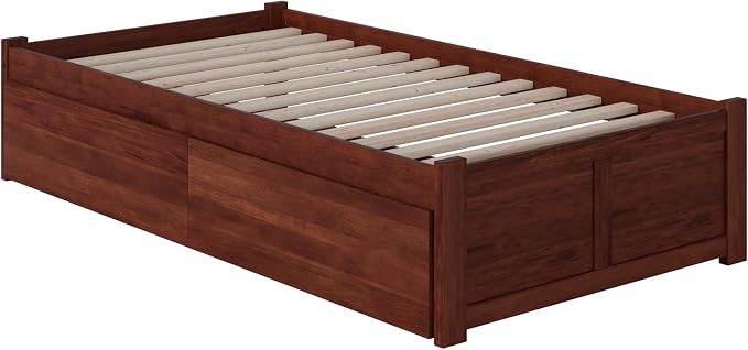 AFI, Concord Twin Platform Bed with Footboard & Storage Drawers, Walnut
