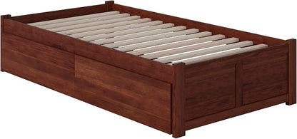 AFI, Concord Twin Platform Bed with Footboard & Storage Drawers, Walnut