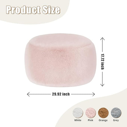 Gericco Round Stuffed Pouf Ottoman for Foot Rest, A Round Modern Foam Filled Poufs, Floor Chair for Living Room, Nursery, Dorm, A Soft Modern Foot Stool Perfect to Rest Your Feet (Pink, 29Inch)