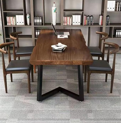 LAKIQ Solid Wood Home Office Writing Desk Industrial Rectangular Dining Table Farmhouse Home Working Table Desktop Computer Desk Home Writing Table-Table Only(70.9" L x 31.5" W x 29.5" H)