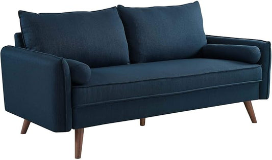 Modway Revive Contemporary Modern Fabric Upholstered Sofa In Azure