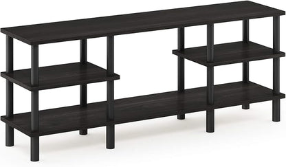 Furinno Turn-N-Tube 3-Tier Multipurpose Wide Shelf TV Stand, Espresso/Black