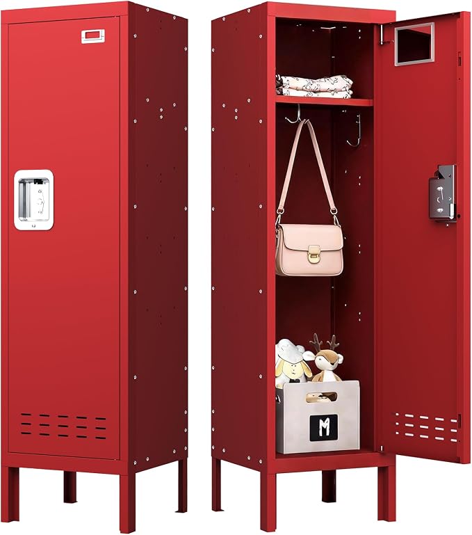 BUTISOW Metal Kids Locker,Metal Cabinet Storage Lockers,Lockable for Employees with Door,54" Height Steel Locker,Lockable Steel Locker for Children's Room, Playroom, School,Gym