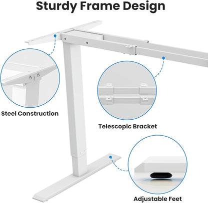Dual Motor Electric Standing Desk Frame- Heavy Duty Height Adjustable Desk Legs, Sit to Stand Up Desk Base, 4 Memory Settings Controller for Adjustable Desktop Sizes, Over 300 lbs Load Capacity