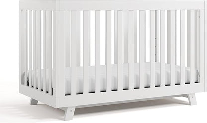 Storkcraft Beckett 3-in-1 Convertible Crib – GREENGUARD Gold Certified, Fits Standard Crib Mattress, Converts to Toddler Bed and Daybed, 4 Mattress Heights, Grow-with-Me Design (White)