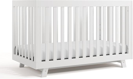 Storkcraft Beckett 3-in-1 Convertible Crib – GREENGUARD Gold Certified, Fits Standard Crib Mattress, Converts to Toddler Bed and Daybed, 4 Mattress Heights, Grow-with-Me Design (White)