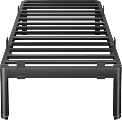 MAF 18 Inch Twin Metal Platform Bed Frame with Anti-Collision Round Legs, Black 3500 Lbs Heavy Duty Bed Frame Steel Slats Support, No Box Spring Needed, Easy Assembly