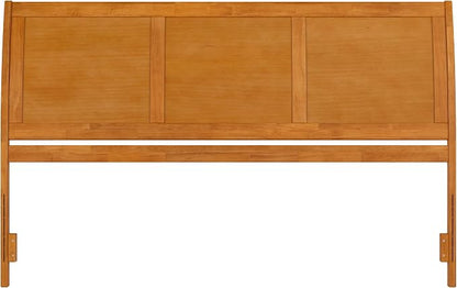 AFI, Portland King Sleigh Solid Wood Panel Headboard, Light Toffee