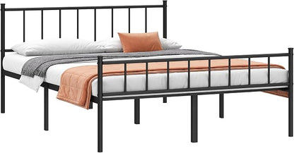 DIIYIV Queen Metal Bed Frame,Steel Slat Support,Noise Free,Easy Assembly | Queen Size Bed,Mattress Foundation,Underbed Storage,No Box Spring Needed