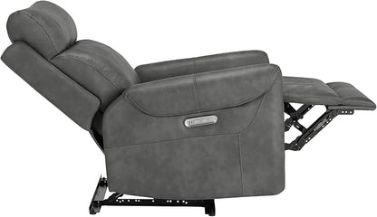 KISLOT Leather Recliner Chair for Adults Wall Hugger RV Recliner with USB Charging Ports Electric Power Reclining Sofa for Living Room Home Theater Seating Bedroom
