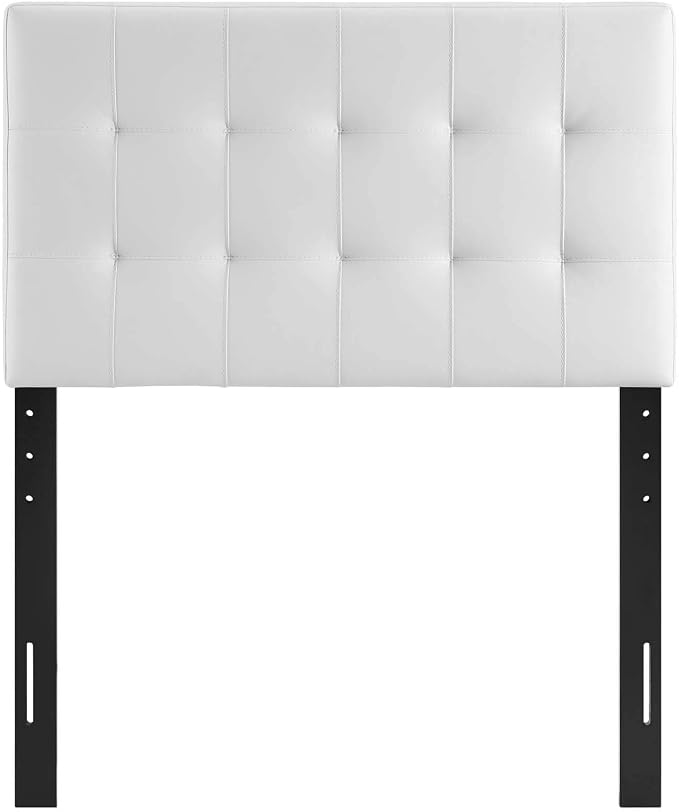 Modway Lily Tufted Faux Leather Upholstered Twin Headboard in White