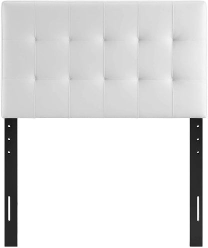 Modway Lily Tufted Faux Leather Upholstered Twin Headboard in White