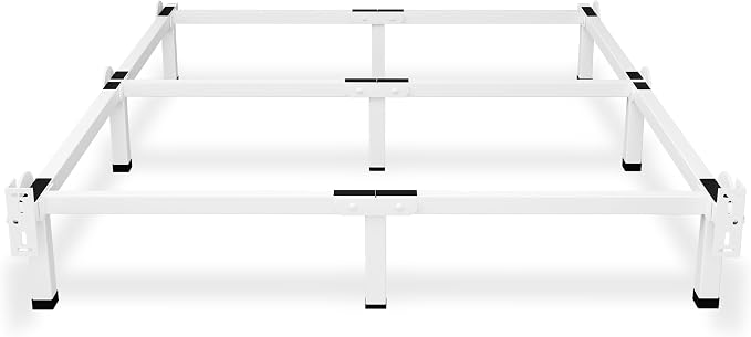 Superay Metal Bed Frame, 9-Leg Bed Base, 8 inches Support for Box Spring, Full, Easy Assembly, White