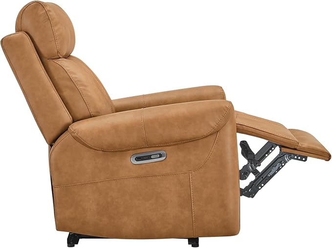 KISLOT Leather Recliner Chair for Adults Wall Hugger RV Recliner with USB Charging Ports Electric Power Reclining Sofa for Living Room Home Theater Seating Bedroom