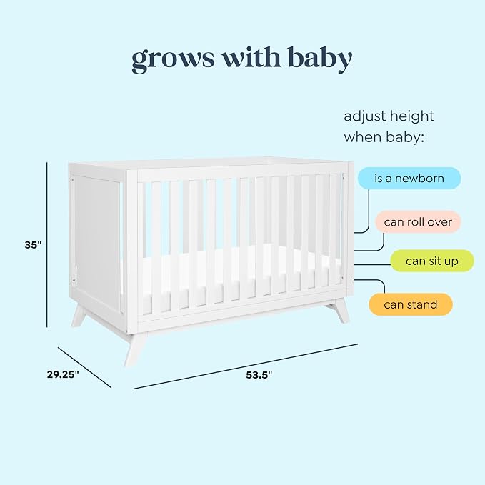 Davinci Otto 3-in-1 Convertible Baby Crib, GREENGUARD Certified, White | Converts to Toddler Bed & Daybed, 4 Adjustable Mattress Heights - Toddler Conversion Kit Sold Separately, Easy to Assemble