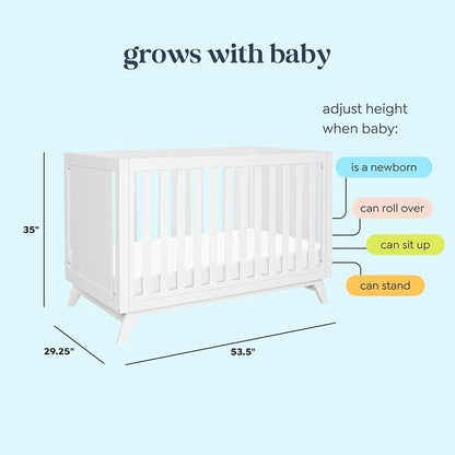 Davinci Otto 3-in-1 Convertible Baby Crib, GREENGUARD Certified, White | Converts to Toddler Bed & Daybed, 4 Adjustable Mattress Heights - Toddler Conversion Kit Sold Separately, Easy to Assemble