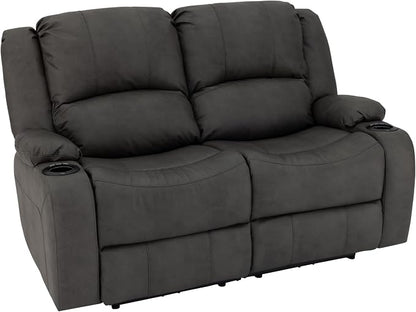 RecPro Charles 58" RV Wall Hugger Reclining Sofa | Gunmetal