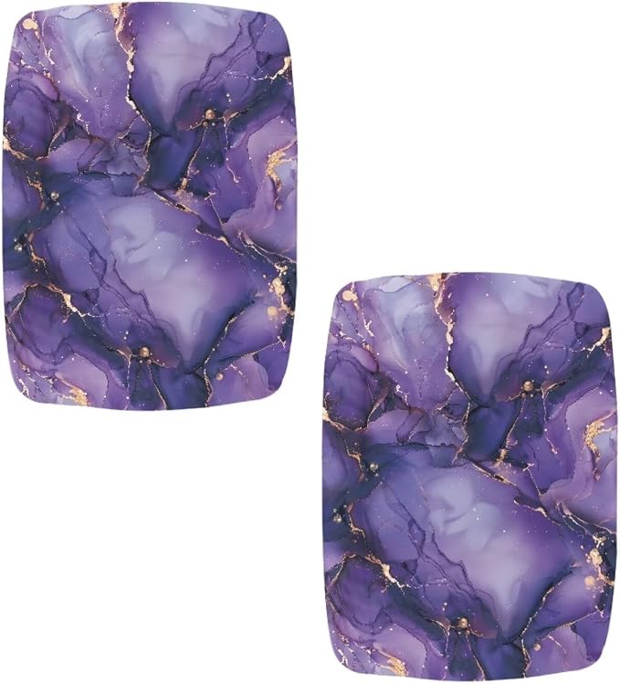 Drak Purple Marble Bar Stool Seat Covers Rectangle Stool Covers Set of 2 Bench Covers Slipcover Rectangle Stretch Counter Height Bar Stools Slipcovers Counter Stool Covers Saddle Seat Cover