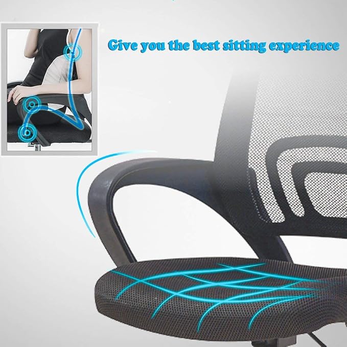 BestOffice Mesh Computer Back Support Modern Executive Adjustable Task Rolling Swivel Chair for Women,Men(2 Pack) (Black)