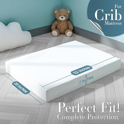 Utopia Bedding Crib Mattress Protector Zippered, 100% Waterproof Bed Bug and Dust Mite Proof Mattress Encasement, Absorbent 6 Sided Mattress Cover