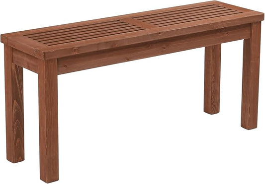 VINGLI Outdoor Wooden Bench, 40” Porch Bench Outdoor Backless Garden Bench, Small Outdoor Bench for Deck Patio Entryway