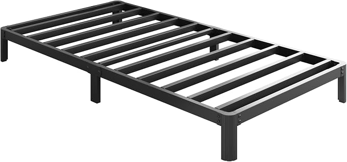 Yicensen 9 Inch Twin Bed Frames with Rounded Corner Legs, Heavy Duty Metal Twin Size Platform Bed Frame No Box Spring Needed, Easy Assembly, Noise Free, Black